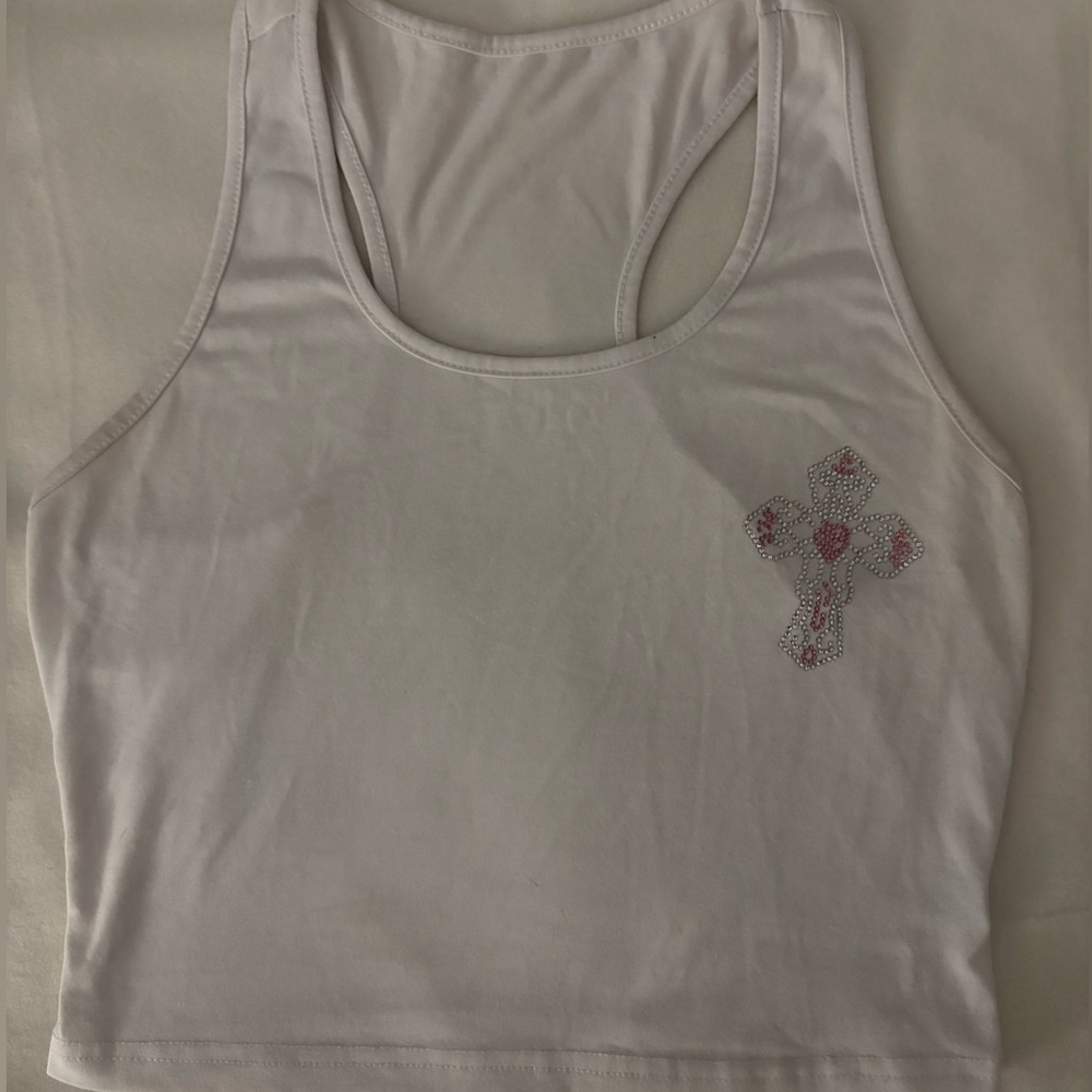 2/10 ✨Bedazzled Cross Tank Top